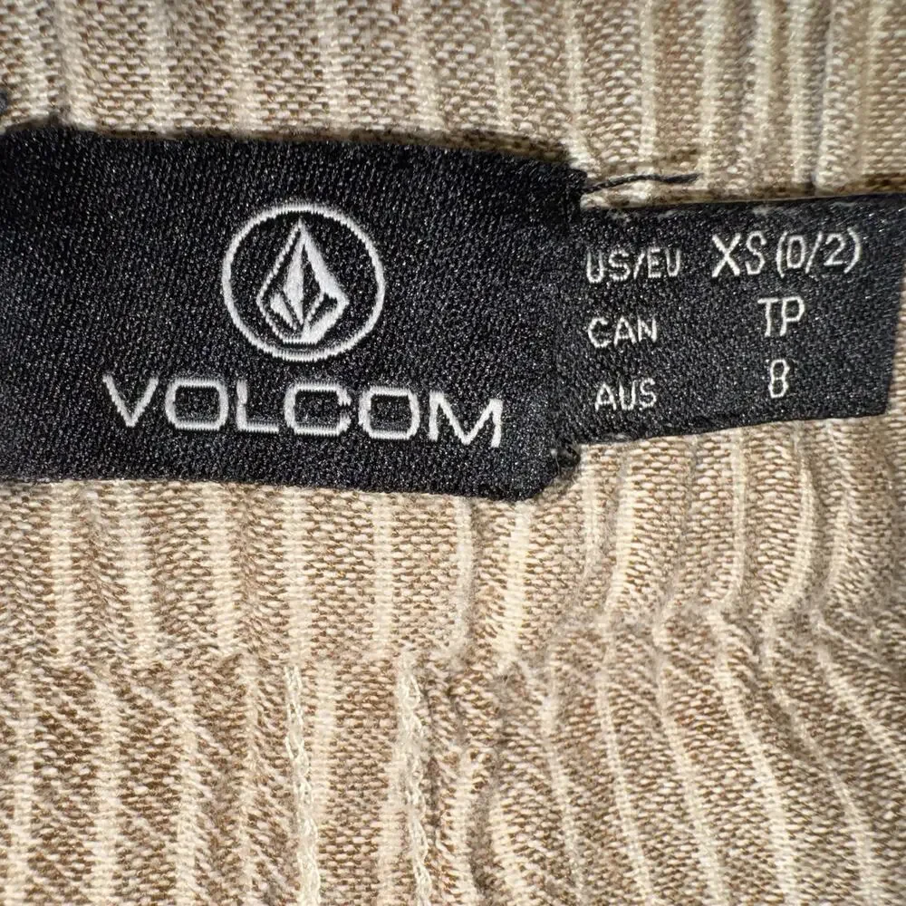 Volcom Striped Shorts Brown White Women’s Size XS